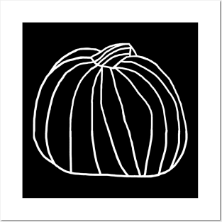 Minimal Line Drawing One Big Pumpkin Posters and Art